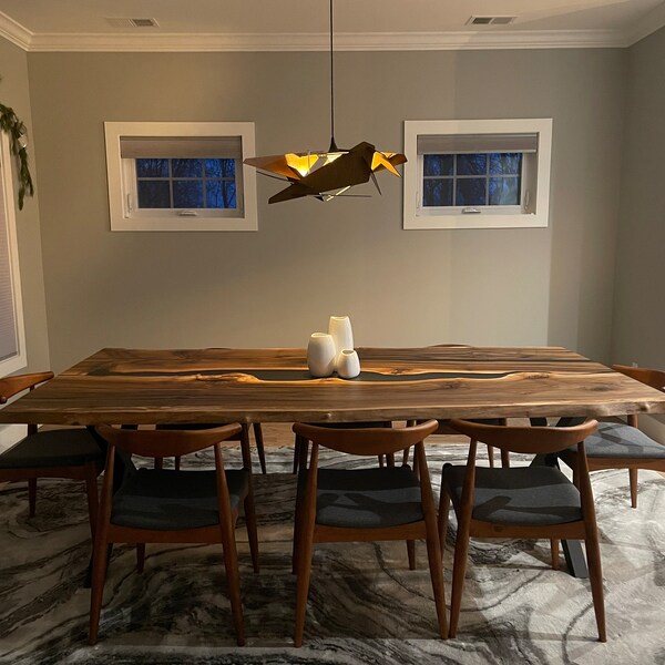 Absolutely Stunning Matte Black Epoxy River Table