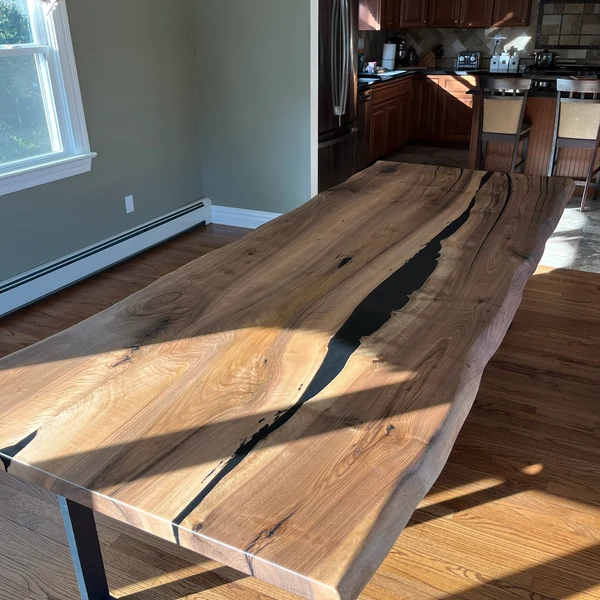 Custom Black Resin Dining Table Built to Perfection