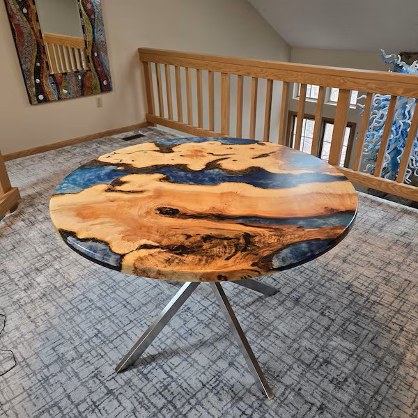 Custom Resin Round Table Beautifully Crafted and Personalized