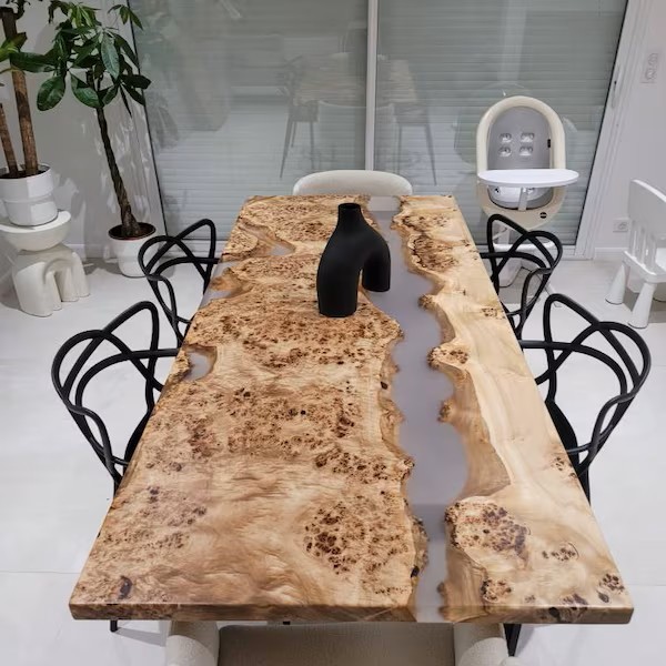 Elegant White Resin River Table Delight
