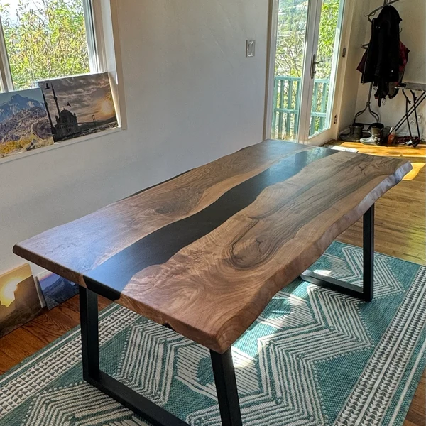Incredibly Beautiful Black Resin River Table Exceeded My Expectations