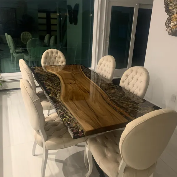 Unique Black Resin Floral Table Beauty